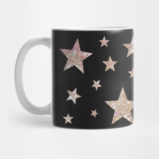 Gold Faux Glitter Stars Mug